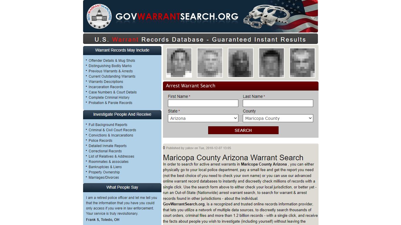 Maricopa County Arizona | Warrant Search