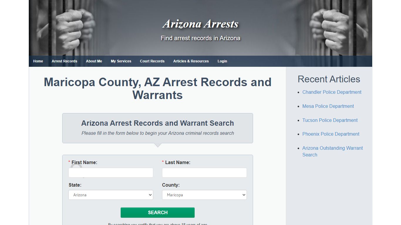 Maricopa County, AZ Arrest Records and Warrants